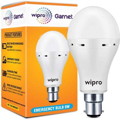 Wipro Garnet 9W 4 hours Bulb Emergency Light