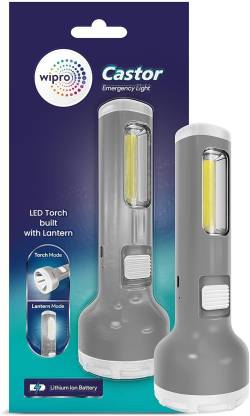 Wipro Castor multifunctional rechargeable torch & lantern with backup of upto 5 hrs Torch Emergency Light