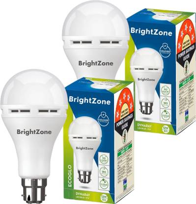Brightzone Pack of 2-Emergency 12W Rechargeable Light for Home 4 hrs Bulb Emergency Light
