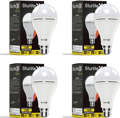 Sturlite Inverter 10W LED Rechargeable|3Hrs Battery Backup - (Pack of 4) 3 hrs Bulb Emergency Light