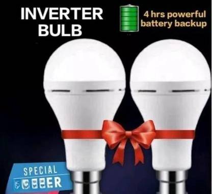 Gold Nation 12W Inverter Led AC-DC Bulb Emergency Light Rechargeable Bulb 4 Hr Backup Pack-2 4 hrs Bulb Emergency Light