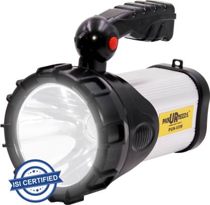 Pick Ur Needs Rechargeable Long Range Search Torch Light 100 Watt+Blinker+USB Power Bank 10 hrs Torch Emergency Light
