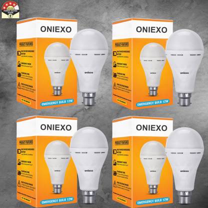 ONIEXO 12W Rechargeable LED Bulb for Home and Emergency Use-D27 4 hrs Bulb Emergency Light