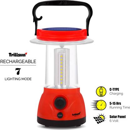 Trillsun 360 Degree Portable Solar Light Rechargeable Led Lamp 8 hrs Lantern Emergency Light