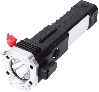 MHAX Life-Saving Tool Torch Rechargeable LED Flashlight Long Beam Range & Power Bank 5 hrs Flood Lamp Emergency Light