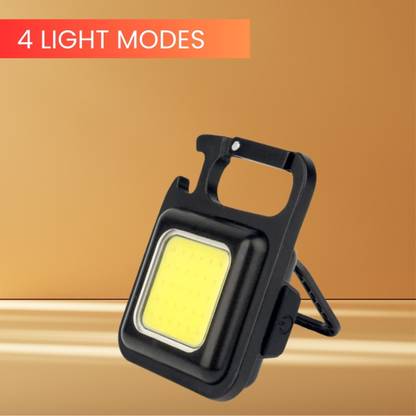 SACRO Mini (LED COBB) Keychain Flashlight With4 Light Modes Folding Bracket BottleD67 4 hrs Torch Emergency Light