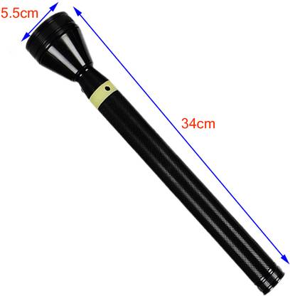 POWERBLAST Metal Body Police Long Range Flashlight USA LED Light 5 hrs Torch Emergency Light