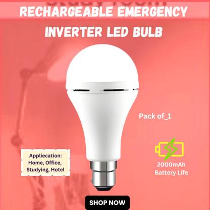 GUGGU Rechargeable Emergency Bulb Inverter Bulb for home 3Hr battery backup DB272 4 hrs Bulb Emergency Light