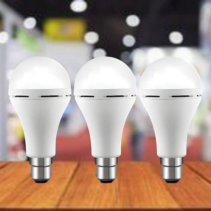 GUGGU Emergency 15W Inverter LED Bulb with 1200mAh Rechargeable Battery Pack of 3 G27 4 hrs Bulb Emergency Light