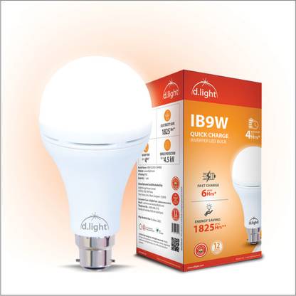 d.light 9W QC (Pack of 2) 4 hrs Bulb Emergency Light