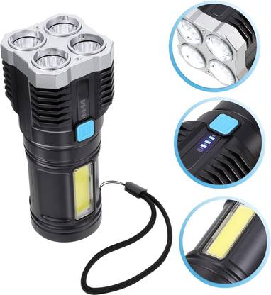 cilesis 4 in 1 Torch with Battery Indicator rechargeable High Power max Long battery Torch