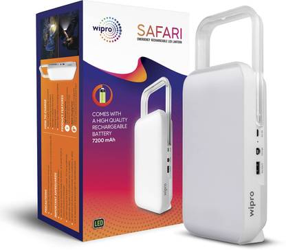 Wipro Safari LED with Mobile charging point (Pack of 1) 10 hrs Lantern Emergency Light