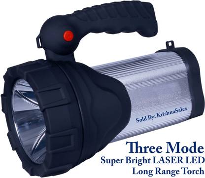 shoptric torch light with 300w 3 mode super bright 3 km long range laser blinker LED 12 hrs Torch Emergency Light