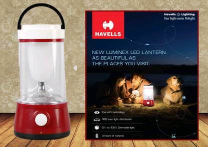 HAVELLS 6 W LED LUMINEX [ Bright White ] MULTI-FUNCTIONAL LED RECHARGEABLE 6 hrs Lantern Emergency Light