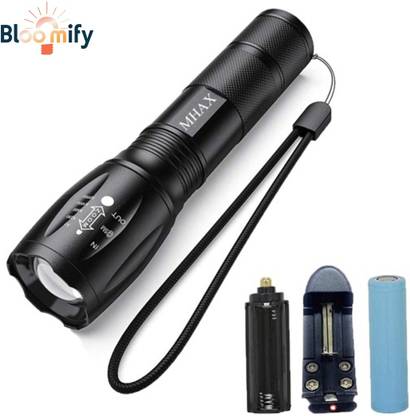 BloomiFy BMT-M6 Super Bright Zoomable Torch – 5 Lighting Modes & Rechargeable Battery 5 hrs Torch Emergency Light
