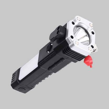 MHAX Portable Rechargeable Torch LED_Flashlight Long Distance Beam Range & Power Bank 5 hrs Flood Lamp Emergency Light