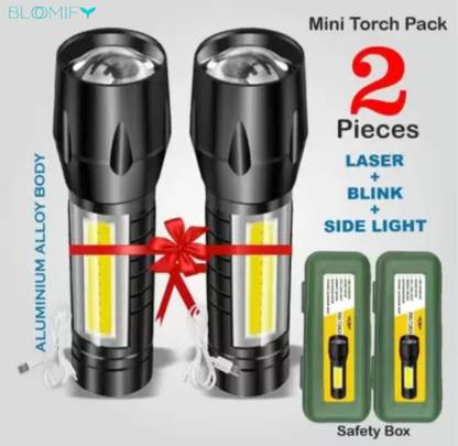 BloomiFy Small Portable Lamp Pocket Torch for Camping Torch Pack 2 6 hrs Torch Emergency Light