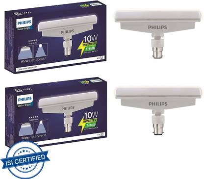 PHILIPS 10 W T-B22 Inverter - Pack of 2 4 hrs Bulb Emergency Light