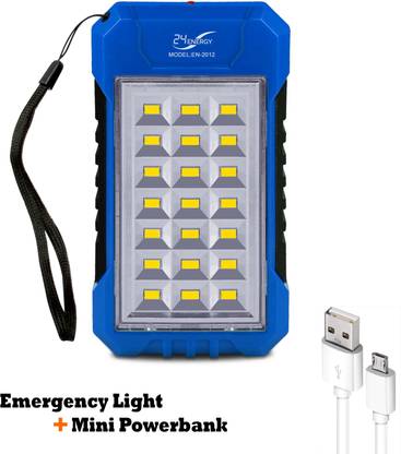 EN 24 ENERGY Solar Emergency Light + Mini Power Bank Rechargeable Solar Light Set