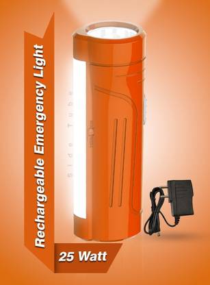 Make Ur Wish Rechargeable 25W Super LED Mini Emergency Flashlight Torch With Side Lamp 3 hrs Torch Emergency Light