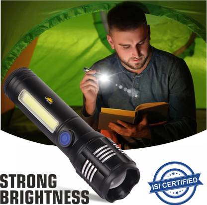 Sunaze Mini Pocket Portable Torch With Strong Brightness 3 Mode Light + Side COB Light Torch