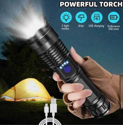 TANSHA 376 5 Modes Flashlight, Super Bright LED Light 150 W Torch Torch 2 hrs Torch Emergency Light