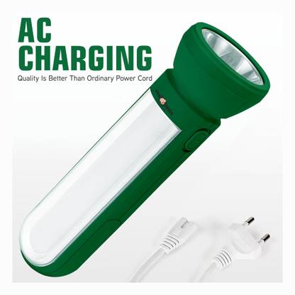 Daily Needs Shop 50 Watt Rechargeable Torch Light With 2 Mode LED + Bright Tube Light Long Backup 5 hrs Torch Emergency Light