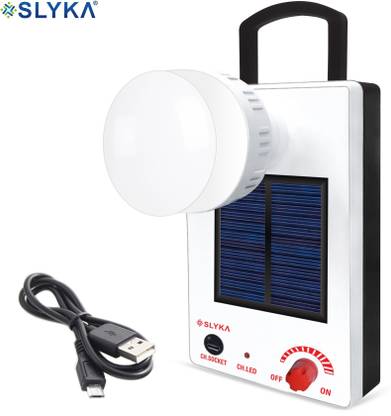 SLYKA Rechargeable Emergency Bulb with Solar Portable Lights 4 hrs Flood Lamp Emergency Light