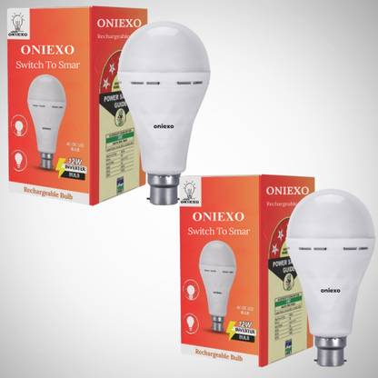 ONIEXO Essential 12W Rechargeable LED Bulb for Home-019 4 hrs Bulb Emergency Light