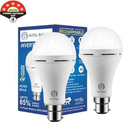 Alfa Bright Fast Charging 12W LED Bulb for Reliable Emergency Light 4 hrs Bulb Emergency Light