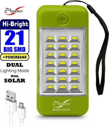 24 ENERGY USB Mobile Power Bank Cum 21 LED Rechargeable 4 hrs Lantern Emergency Light