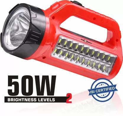 Pick Ur Needs 50W Rechargeable Torch Light With Support Solar Charge Laser + 20 SMD Bright LED 5 hrs Lantern Emergency Light