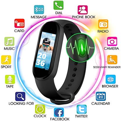Elevea 15 YEARS WARRANTY Heart Rate Tracker Smartband and 8-in-1 Rechargeable Torch
