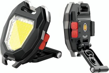 SPIRITUAL HOUSE Cob LIght keychain with & cigratte lighter (Black) LED Front Light (Black) 5 hrs Torch Emergency Light