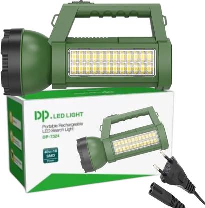 DPM BRIGHT LIGHT 2 in1 Range Long 2 Modes: High, Table Lmp Waterproof Chargeable LED (40W) Flashlight Torch Emergency Table Lamp Emergency LIGHT (18 SMD LED ) Battery Capacity: 3600 mAh Dual function Large Space Handle 12 hrs Torch Emergency Light