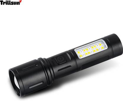 Trillsun 200W Telescopic Zoom Flashlight torch Adjustable 5 Modes Rechargeable Torch