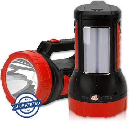 Pick Ur Needs Superior Quality 50 Watt Rechargeable Long Range Search Torch Light with 2 Side Emergency Tube Light 6 hrs Torch Emergency Light