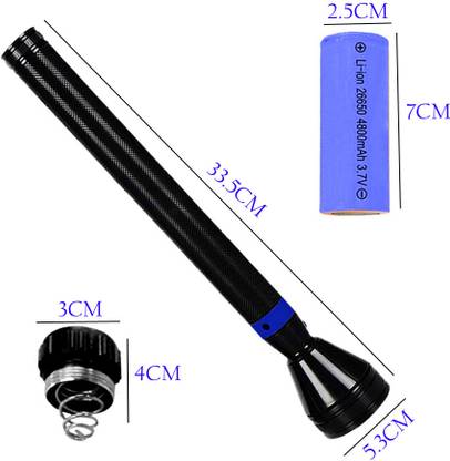 SPAKRO Best rechargeable high power long - lasting heavy duty emergency torch 6 hrs Torch Emergency Light