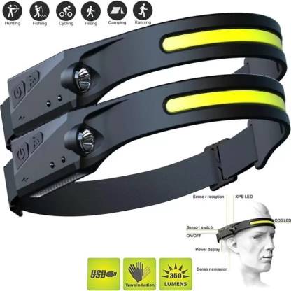 Care 4 2 LED Head Lamp with, 5 Modes of Light, has Motion Sensor TYPE USB Recharge 5 hrs Torch Emergency Light