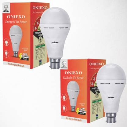 ONIEXO Essential 12W Rechargeable LED Bulb for Home-008 4 hrs Bulb Emergency Light
