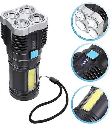 Xydrozen Powerful LED Flashlight USB Rechargeable Handheld Lantern 3 hrs Torch Emergency Light