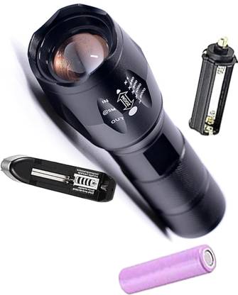 IKONEX Mini Size Rechargeable LED 5 Mode Flashlight Torch 10 hrs Torch Emergency Light