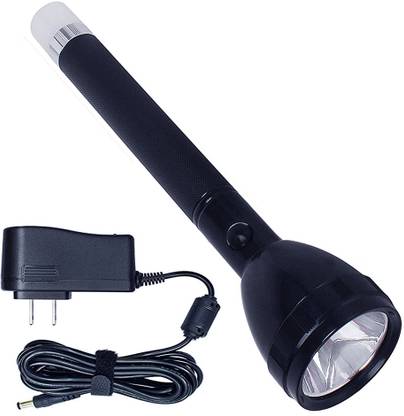 Edisonn 800 Mtr Long Range Led 2 in 1 Torch Light Rechargeable With Dual Lithium Battery Torch