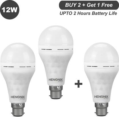 HENONIX LED Emergency Bulb1 2W Rechargeable, Power Backup for Homes & Offices 2 hrs Bulb Emergency Light