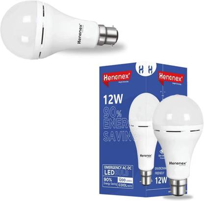 Henonex 12W LED Bulb for Low Power Supply|Pck of 2 4 hrs Bulb Emergency Light