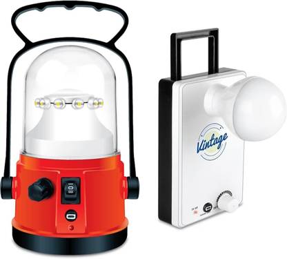 THUNDER COMBO LED LIGHT OFFER Ultra Power + Vintage Plain Lantern Emergency Light (Red) 4 hrs Lantern Emergency Light