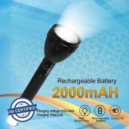 Pick Ur Needs Home Emergency Long Range Torch Search Light 50W Rechargeable with Back Light 8 hrs Torch Emergency Light
