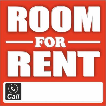 Ordershock Room For Rent Sign Board Suitable for Rooms, 8 x 8 Inches Emergency Sign