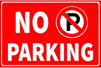 VAAIMAI No Parking, Vinyl Sign Sticker, 12X8 Inch for Shops, Showrooms, Hotels & Restaurants Emergency Sign