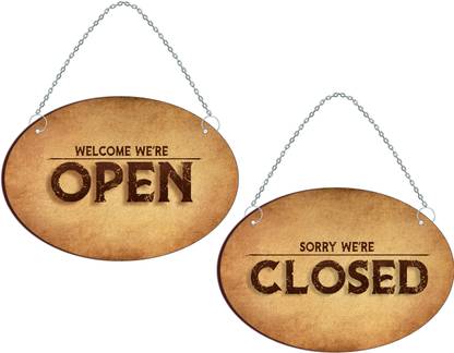 Blue Finch Welcome we're Open Sorry we're Close Emergency Sign